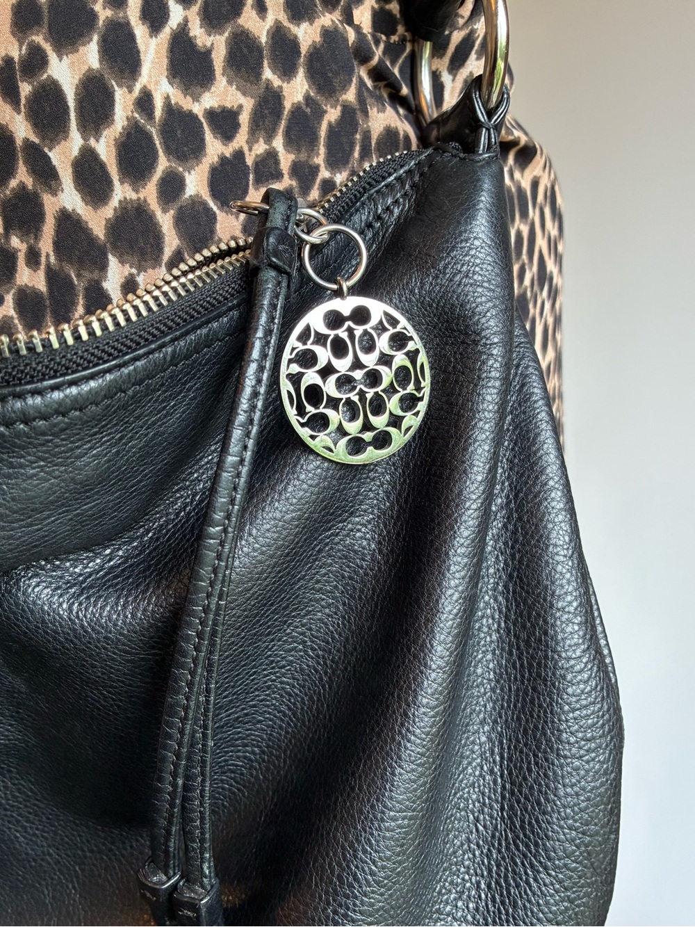 Vintage Coach Ali Hobo Black Leather Bag Y2K